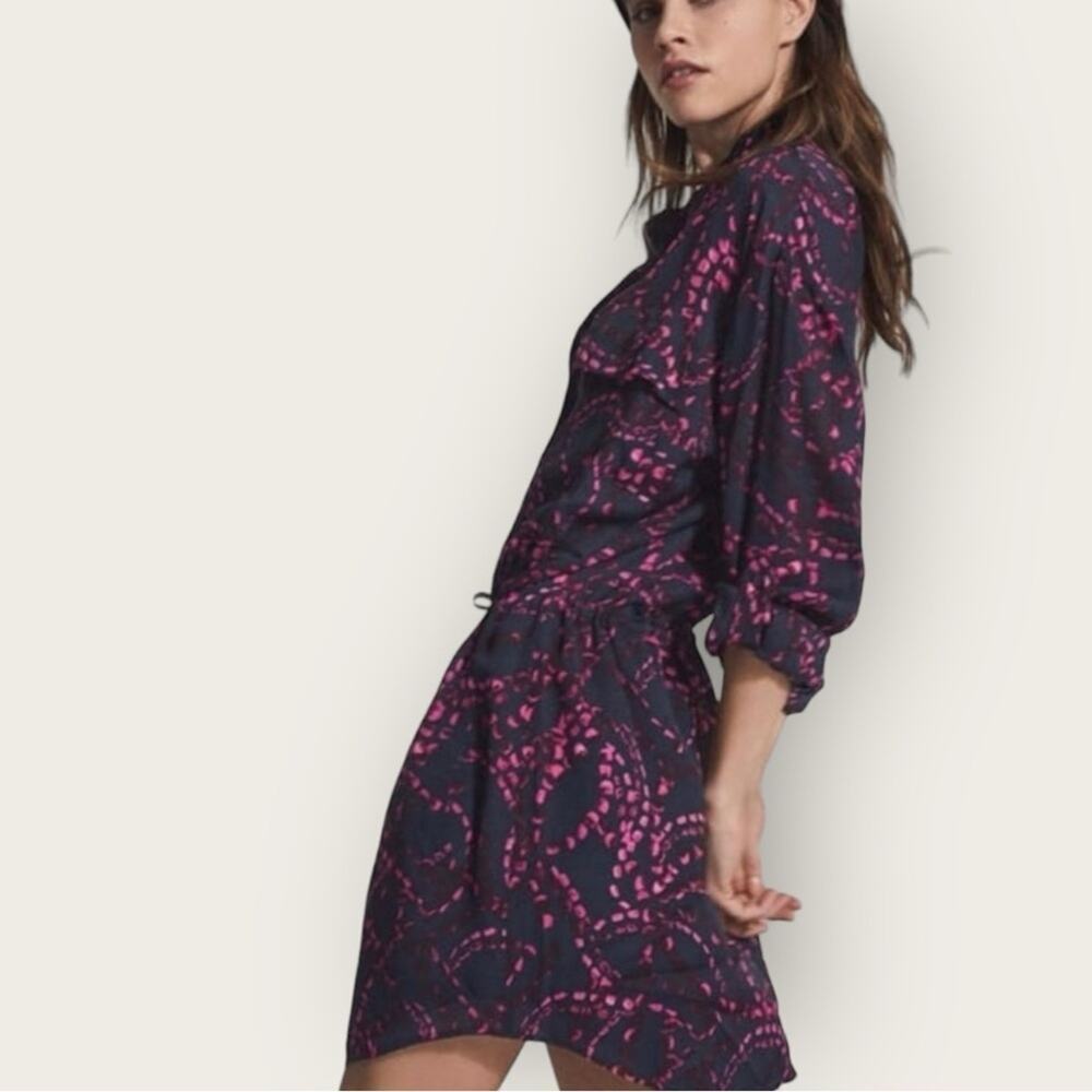 NWT | Reiss | Nina Swirl Print Mini Dress | Navy Print | Size 12 US